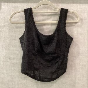 Victoria’s Secret Black Lace Stretch Corset Tank Top